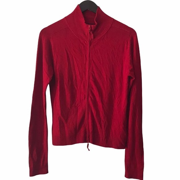 Zara High Neck Full Zipper Cropped Sweater - Picture 1 of 9